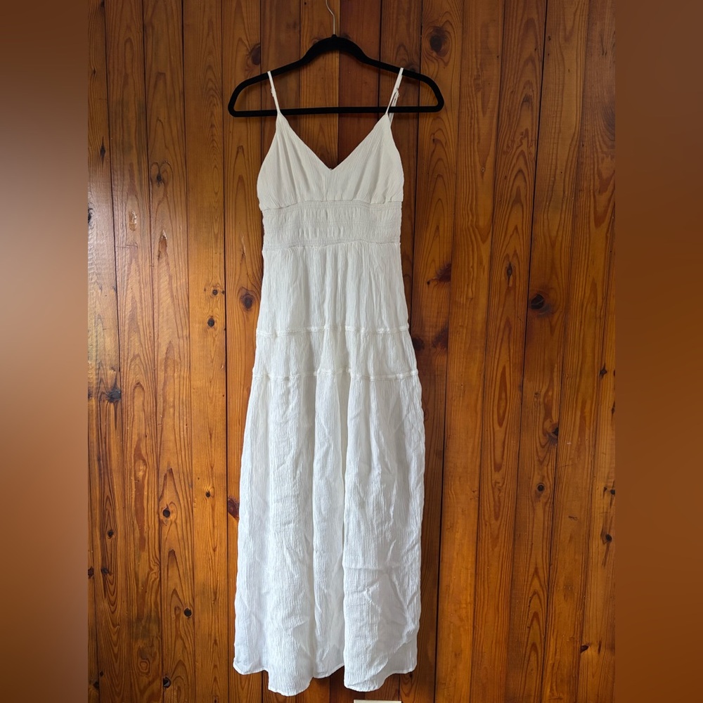 Blu Pepper White Spaghetti-Strap Maxi Dress Concert Festival Boho